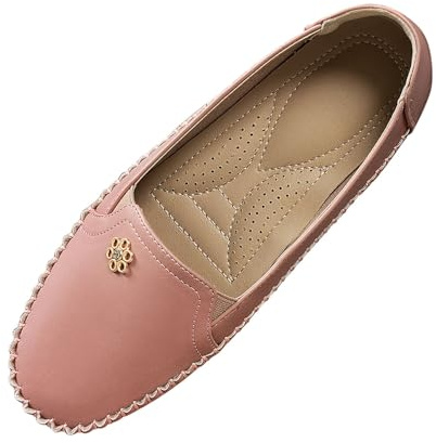 Women's Loafers & Moccasins Extra Wide Fit Flat Shoes for Women Wide Fitting Comfortable Lightweight Moccasins Slip-on Walking Loafers Casual Work Office Comfort Shoes Pink
