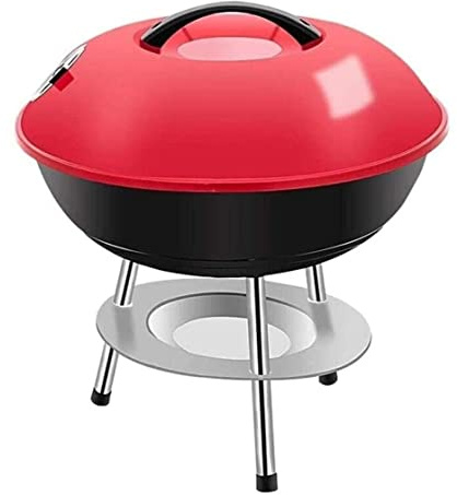 PNAJFUEL Barbecue con Griglia, Barbecue, Stufa per Barbecue, Barbecue Portatile da Esterno, Barbecue Rotondo a Carbonella con Coperchio/Rosso