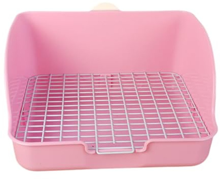 predolo Kaninchentoilette Kleintiertoilette Eckklo Hasentoilette Und Käfigklo Aus Verschleißfestem PP mit Entnehmbarer Schale Zur Reinigung für Chinchillas Fr, Rosa