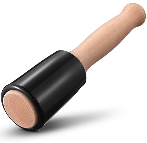 Lanties Precision Wood Carving Mallet - 15oz Non-Marring Urethane Head Mallet for Woodworking, Ergonomic Beechwood Handle Wood Carving Hammer for Chisels, Joinery, Dovetails, Mortise