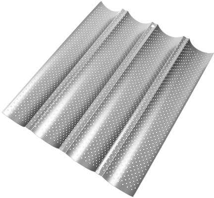 VANZACK Teglia da Forno per Baguette con 4 Scanalature Antiaderente e Facile da Pulire Utensile Professionale per Pane Francese per Cucine Domestiche e Panetterie