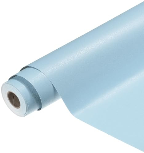 QUARKZMAN Papier Peint Adhésif PVC 15.8 x 196.9 Papier Contact Décoratif Autocollant Amovible Film Vinyle Givré Pour Cuisine Chambre Meuble Cabinet, Bleu Ciel