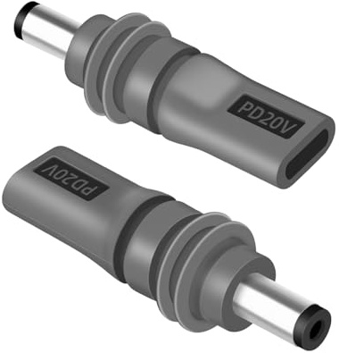 RIIEYOCA Adaptador USB C a Mini DC 100W, Hembra Tipo C a Macho Mini DC 5521 Extensión Soporta 20V 5A PD Power Delivery, Compatible con Cargadores PD USB C y Power Banks, Resistente al Agua (2 PACK)