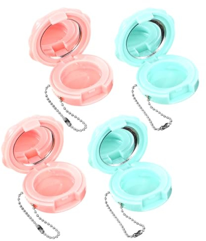 Alipis Boîte de Rangement pour Rouge à Lèvres 4pcs en Plastique Forme Rose avec Miroir, Design Créatif, Facile à Nettoyer, pour DIY et Voyage