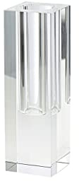 Serene Spaces Living Small Modern Crystal Square Bud Vase, Decorative Single Flower Vase for Wedding Centerpieces, Events, Parties, Home Décor Accents, Measures 5 Tall, 1.5 Long, 1.5 Wide