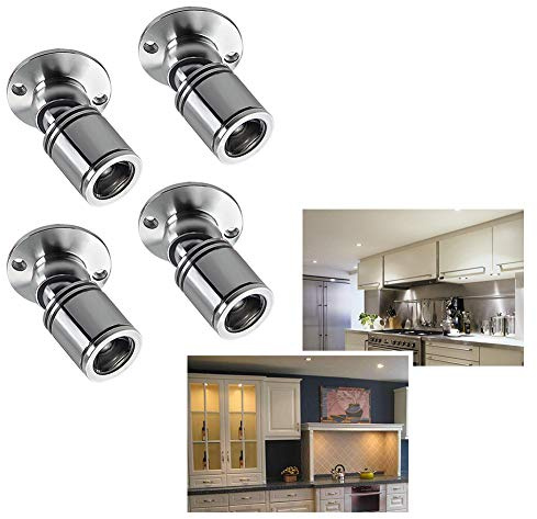 Klein LED Einbaustrahler 4 Stück 1W Mini led spot, 360° Schwenkbar, 230V 100lm Aluminium Deckenstrahler Deckenspots für Schrank, Flur, Galerien, Geschäfte