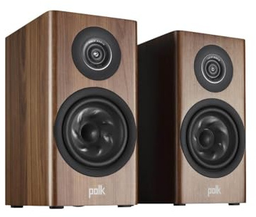 Polk Reserve R100 Bookshelf Speaker for Home Theater Audio & Home Stereo Speakers, 1 Pinnacle Ring Tweeter & 5.25 Turbine Woofer, Hi-Res, Dolby Atmos & IMAX Enhanced, Wall Mountable, Walnut Brown