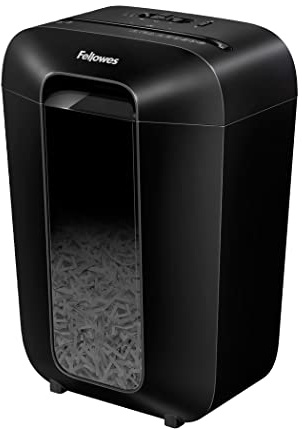 Fellowes Paper Shredder for Home Office Use - 11 Sheet Cross Cut Shredder for Home and Office Use - Deskside Shredder with 18 Litre Bin and Safety Lock - Powershred LX70 - High Security P4 - Black