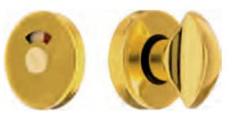 effedielle NOTTOLINO WC LIBERO-OCCUPATO D 45 MM OTTONE LUCIDO. MANIGLIA A FARFALLA PER PORTE SCORREVOLI WC BAR-RISTORANTI-HOTEL-UFFICI