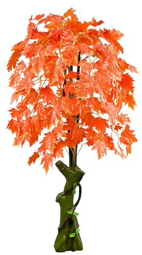 Erable Plante Arbre Artificielle Artificiel Plastique 180cm Domaine Interne Feuilles Rouges Decovego