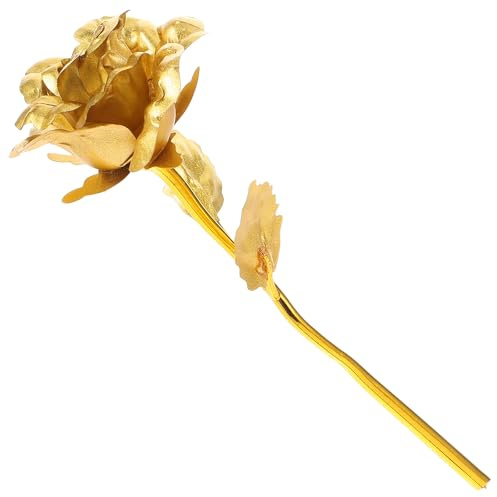 Gadpiparty 24K Goldene Rose - Ewige Rose Aus Vergoldetem Kunststoff 18Cm FüR Hochzeiten Valentinstag Und Dekoration Einzigartiges Geschenk FüR Besondere AnläSse