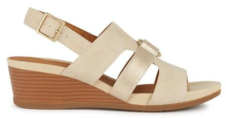 Geox Sandalo da donna D Marykarmen B Wedge, Sand Lt Gold, 37 EU