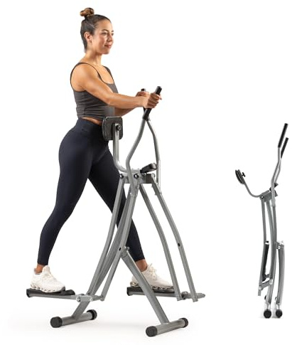 Sunny Health & Fitness Smart Air Walker Elliptical, Low-Impact 30-Inch Stride Home Glider Machine, Senior Cross Trainer for Indoor Cardio Exercise, Free SunnyFit App Bluetooth Connection- SF-E902SMART