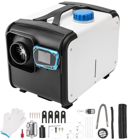 Calentador de aire diésel de 8KW y 12V, todo en uno, calefacción de estacionamiento de un solo orificio con pantalla LCD, control remoto, temperatura constante, temporizador, calentador de automóvil