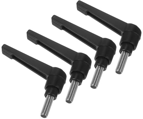 TA-VIGOR Verstellbare Klemmhebelgriffe, M6 x 15 mm, Schnellspanner-Druckknopf, Ratschenschrauben, 304 Edelstahl, Außengewinde, Bolzen für Maschinen und Geräte, 4 Stück