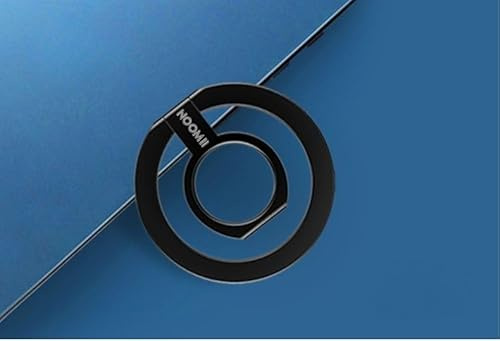 NooMii Handy Ring Halterung Magnetisch für MagSafe, 360° drehbarer Fingerhalter & Griff für iPhone 16/15/14/13/12 Pro Max Plus Mini, inkl. Metallring für Android & Hülle (Schwarz)