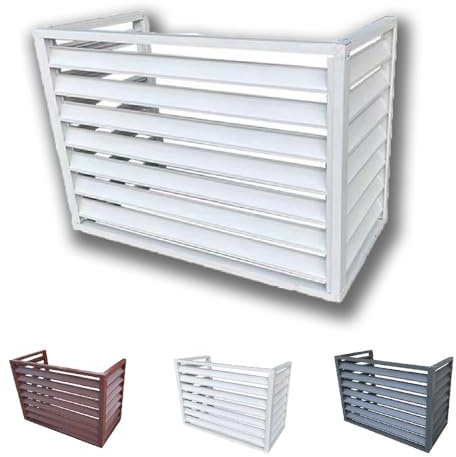 OPOLDBDMAC Funda Aire Acondicionado Exterior De Aluminio, Protector Aire Acondicionado Exterior, Contraventanas para Estantes De Flores, Cubierta Rejilla para Aire Acondicionado(White,2-3p)