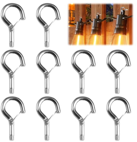 10 Piezas De Tornillo M5 Con Hebilla Resorte para Colgar Aptos, De Tornillo M5 para Colgar Con Hebilla De Resorte, Alcayatas Roscadas para Macetas, Campanas De Viento, Lámparas, Pajareras, Tazas
