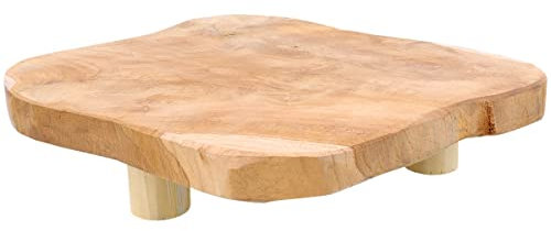 Riyashop Planta Taburete Madera Flores Taburete Taburete Madera Natural 20 x 7 cm Chic