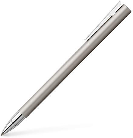Faber-Castell 342104 - Tintenroller Neo Slim Edelstahl, silber matt