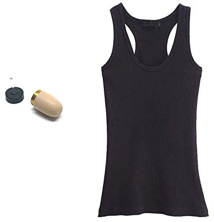 T-shirt Bluetooth avec microphone + oreillette invisible VIP Pro Supermini, Noir , Bluetooth
