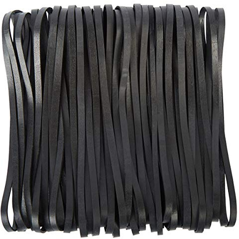 AMUU Rubber Bands Large Black 50 Pack 8inches Rubbers Bands for Trash Cans Elastic Rubber Bands for Office Supplies Folders Cat Litter Box