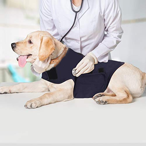 KELIVOL Angstmantel für Hunde, Angstlinderung, beruhigende, leichte Wickelweste, verwendet, um Komfort für Hunde zu bewahren, Angst vor Feuerwerk / Donnersturm (L, Marineblau)