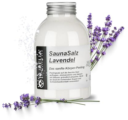 PURELIA Sauna Salz Lavendel 650g Peelingsalz Sauna Salz Peeling Körperpeeling