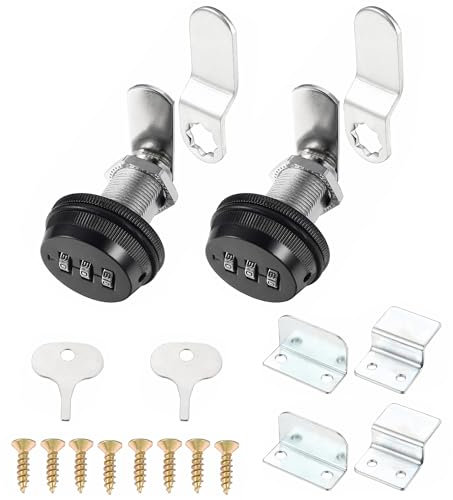 Lpraer 2 lucchetti a combinazione per cassetta delle lettere, codice a 3 cifre, senza chiave, serratura a camme, in lega di zinco, serratura di sicurezza per armadio, cassetta delle lettere, 30 mm