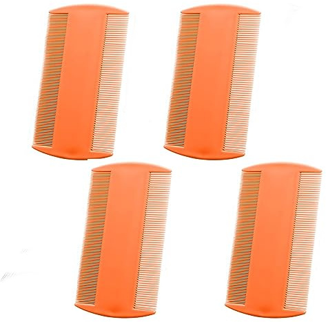 Peigne à Poux Peigne à Puces,4 pièces Poux à Dents Fines Peigne Anti-puces Peignes de Dents Double Face en Plastique pour Enfants Adultes Animaux de Compagnie