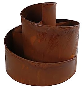 Novaliv Kräuterspirale Naturrost Kräuterschnecke Hochbeet Pflanzenring (26 cm Hoch)