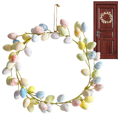 Firulab Ghirlanda Pasquale per Porta d'ingresso, Simpatiche ghirlande di Uova Colorate ghirlande di Pasqua Creative, Divertente Ghirlanda per Porta 36 cm, Decorazione Pasquale per Porte, Scale,