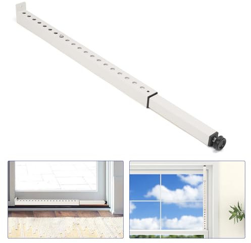 Wintcomfort Verstellbare Fenster-Sicherheitsstange, robustes Schiebefenster-Sicherheitsschloss für Fenstersicherheit, Terrassentür, Wohnung, vertikale und horizontale Fenstersicherungsstange,