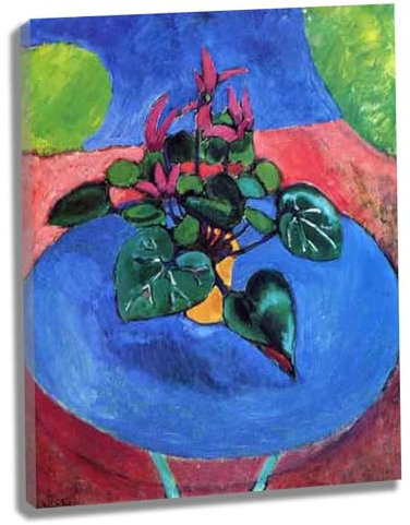 《Lila Alpenveilchen》by Henri Matisse Leinwand Wandkunst Bilder Drucke für Wohnzimmer Schlafzimmer Kunst Büro Küche Kinderzimmer Home Decor Bereit zum Aufhängen(Gerahmt,（70x91cm） 28x36inch