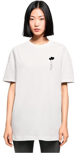 MERCHCODE Mp0008451-ladies Love in The Air Oversized Boyfriend Tee T-Shirt, Blanc, 5XL Femmes