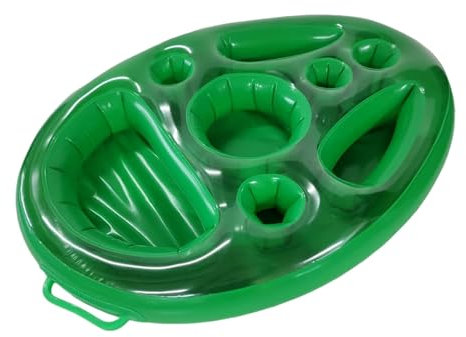 Support flottant gonflable pour boisson, tasse de bain, spa, boissons, salade, fruits, bar à boissons, plateau flottant pour piscine, plage, fête ou jacuzzi, vert