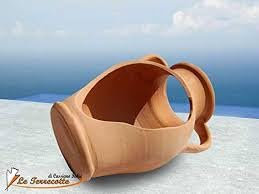 Pignatta in terracotta intagliata da 40 cm, vaso per innaffiare piante e fiori di grandi dimensioni