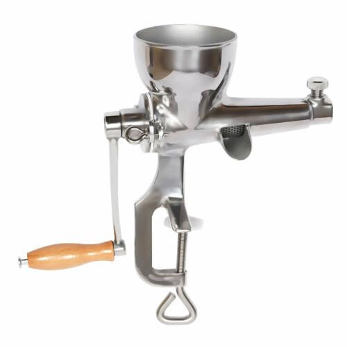 Argento, spremiagrumi manuale, in acciaio inox, spremiagrumi per frutta e verdura, spremiagrumi da cucina, con morsetto a vite, per erba di grano, 32 cm di altezza