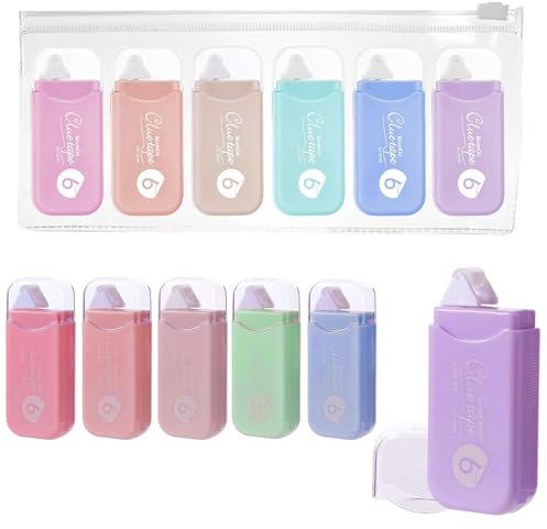 Fotokleber Doppelseitig Selbstklebend, Kleberoller Klebemaus, Stark Haftend, Praktisch, Bunte Farben, Mit Aufbewahrungsbeutel, Für Basteln, Scrapbooking, Karten, Fotos, Tagebuch, 6 mm-6 m