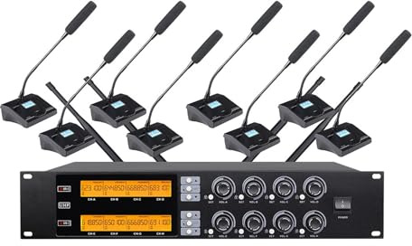 Citofono Microfono wireless UHF professionale Microfono palmare a 8 canali Microfono lavalier Microfono for conferenze Stage Performance per le imprese(Conference)