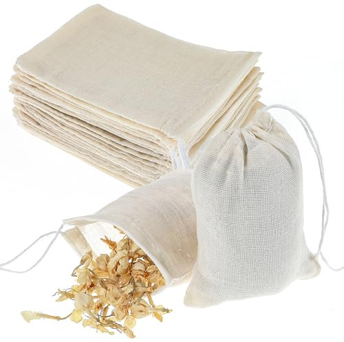 Oruola 30 sacchetti per spezie, sacchetti profumati vuoti da riempire, sacchetti di cotone naturale con coulisse, sacchetti di stoffa riutilizzabili per tè, caffè, spezie, filtri (10 x 8 cm)