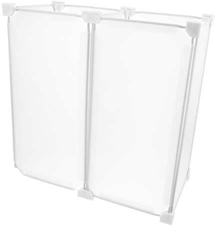 ABOOFAN Organisateur Congélateur Coffre en Plastique Séparateur D'étagères pour Réfrigérateur, Panier de Rangement Blanc, Acier et Abs, pour Organisation en Magasin et Usage Domestique
