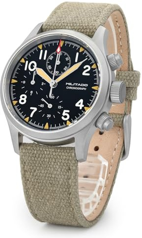 TACTICAL FROG Militado ML1868 39mm Militär Chronograph Uhr Saphirglas VK61/VK67 Quarzuhren für Männer C3/BGW9 Leuchtstark 100M Wasserdicht