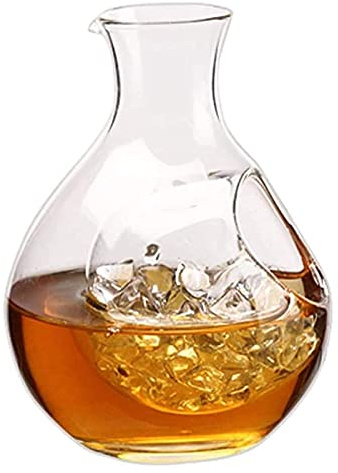 Générique Carafe en Verre Personnalisée, Ensemble De Carafe à Vin, Verre Soufflé à La Main, Conception De Joint Anti-évaporation, Transmission Lumineuse élevée Et Bouteille Fine (S 260ML)