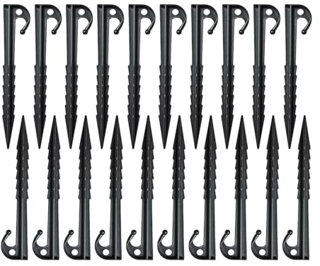 Piquets pour Tente,20 Pièces Piquets Sol Résistants | Accessoires De Camping Solides pour Tente Jardin Voyage Débutant Fixation Pelouse Pique-Nique Baches Serre
