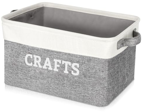 Lukeline Craft Storage Box for Organizing, Decorative Craft Gifts Basket, Collapsible Craft Storage Bin with Lid for Shelves, Closet, Books, Memory Box, Craft Supplies 15.5''Lx11.6''Wx9.4''H