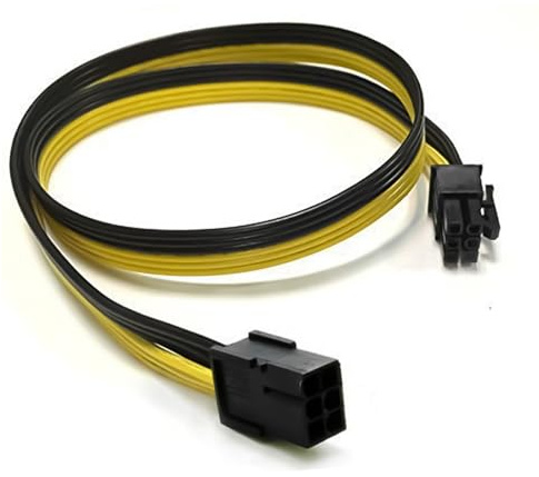 ZEPFJHE Adaptador de cable de extensión PCIExpress de 6 pines macho a hembra para tarjeta de video de CPU, cable de alimentación PCIE, conectores de tarjeta gráfica