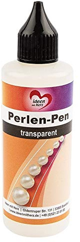 Ideen mit Herz Bolígrafo XL de perlas de 82 ml, a base de agua, aspecto de perlas para papel, textiles, etc. (transparente)