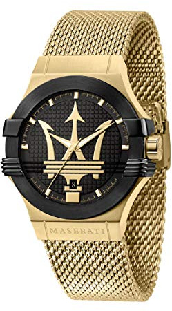 Maserati Reloj para Hombre, Colección Potenza, en Acero Inoxidable, PVD Oro Amarillo, con Correa de Acero Inoxidable - R8853108006