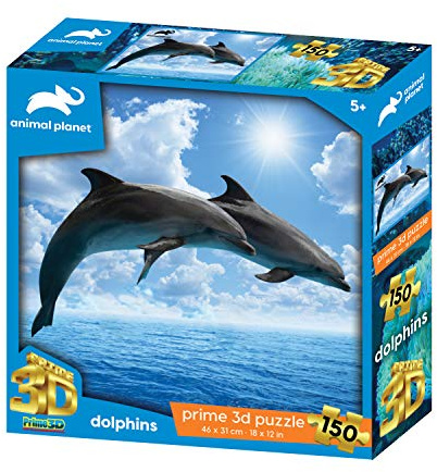 Animal Planet AP10946 Dolphins 150 Pieces 3D Effect Jigsaw Puzzle, Multicolour